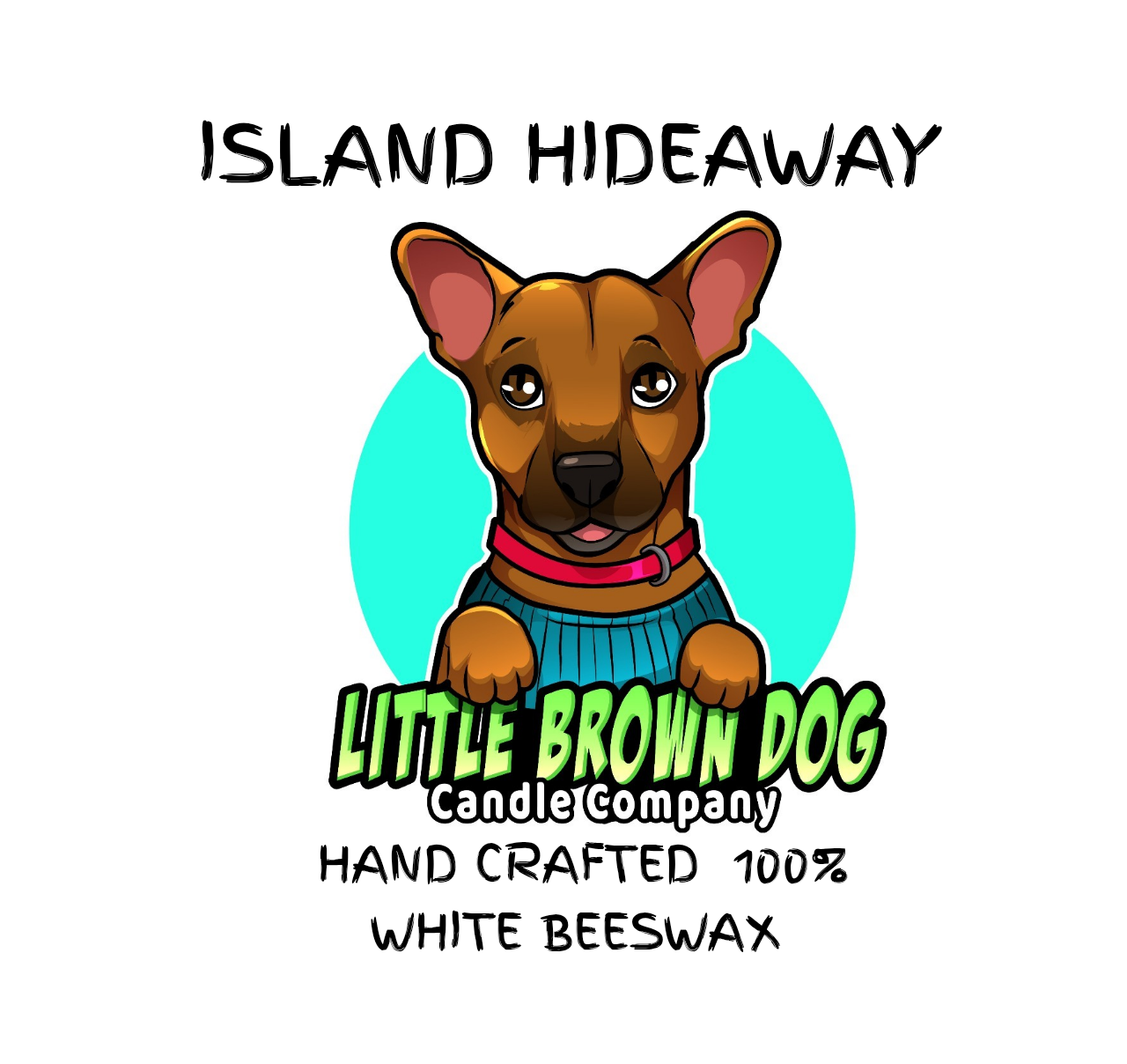 Island hideaway 8oz white beeswax candle