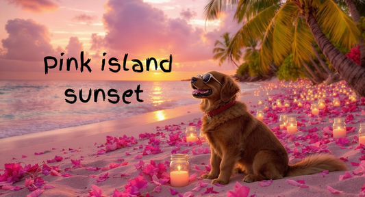 Pink island sunset